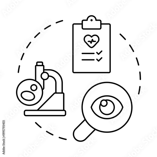 Observational epidemiology blue gradient concept icon. Medical research, analysis data. Round shape line illustration. Abstract idea. Graphic design. Easy to use in presentation, booklet
