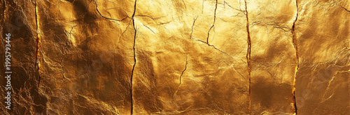 Distressed Gold Wall Texture Background. Close-up of Distressed Gold Foil for Artistic Wall Art