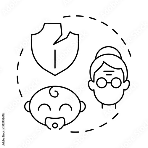 Foto Susceptible host blue gradient concept icon