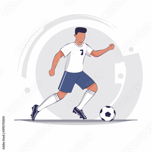 Soccer Player Kicking Ball