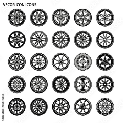 Set of Car Wheel Icons