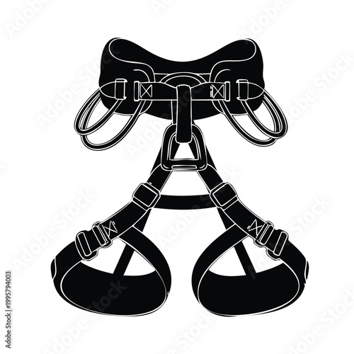 Full body harness silhouette set bundle for climbing and industrial safety.