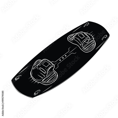 Kiteboard silhouette set bundle on white background vector graphic.