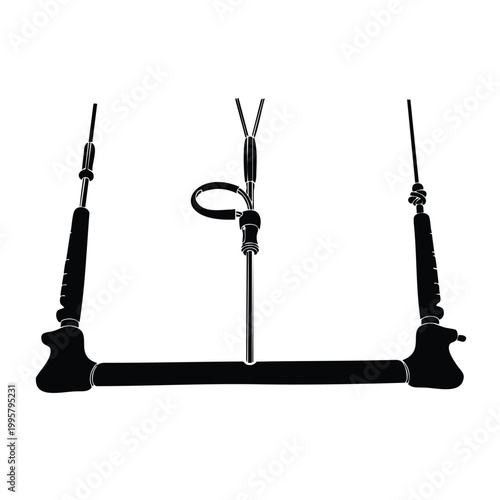 Kitesurfing control bar silhouette for sports gear bundle collection.