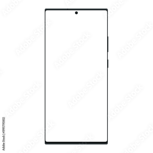 Bild auf Leinwand Smartphone Mockup with Thin Bezels Empty Display Isolated for Mobile Phone UI UX