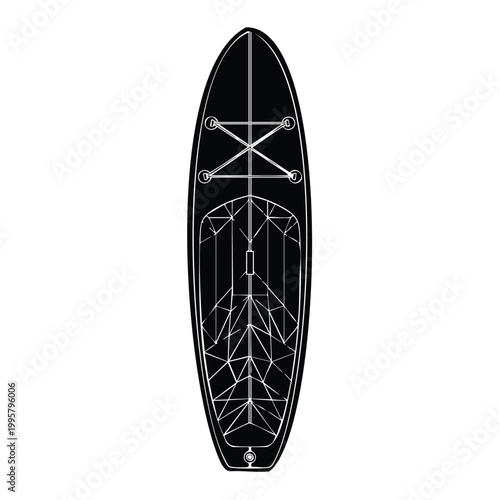 Paddle board vector silhouette isolated, set bundle stand up paddleboard.