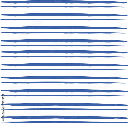 Stripe Sea Waves Hand Drawn Pattern
