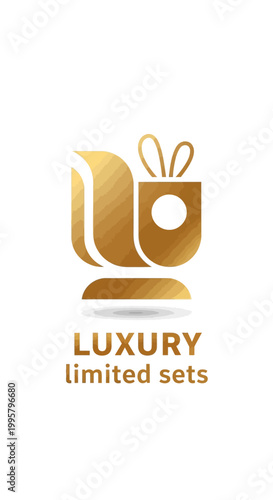 Elegant golden luxury logo design for premium limited edition sets.