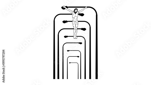 Crucifixion of Christ, black isolated silhouette