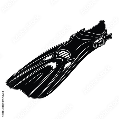 Silhouette diving fins for swimming and water sports set bundle.