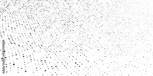 Dotted gradient vector illustration, white and black halftone background, horizontal seamless dotted lines, monochrome dots texture backdrop, retro effect. modern