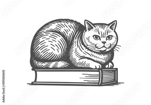 British Shorthair Cat hand dr...