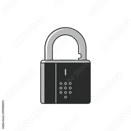 Black digital combination lock device.