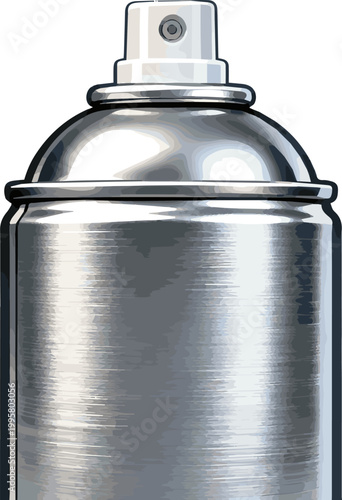 Isolated a realistic Blank aluminum can of spray paint 3d rendering vector art with white background.