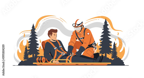 Firefighter Rescues Injured Man from Burning Forest