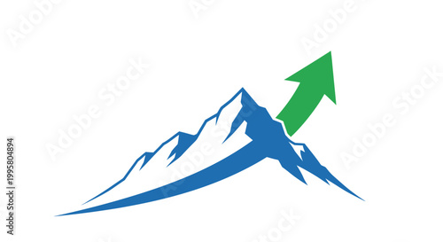 Tableau sur toile Mountain Peak Growth Arrow - Business Success Concept