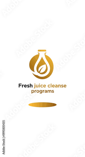 Fresh Juice Cleanse Program Logo on White Background.