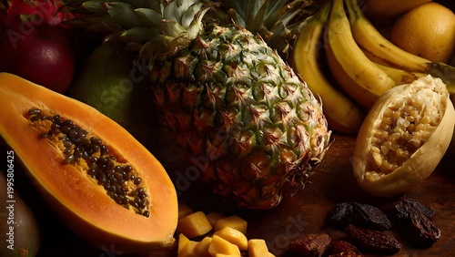 Pineapple and Mango Tropical Fruit Composition
