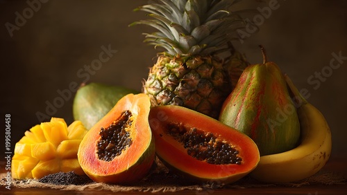Vibrant Pineapple Arrangement with Mixed Fruits