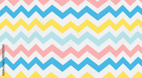 Pastel Chevron Pattern Background, Colorful Zigzag Lines, Seamless Geometric Design