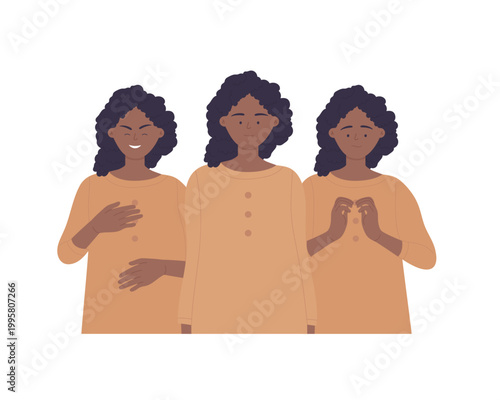 Bipolar personality disorder. Mental problem, split personality cartoon vector illustration