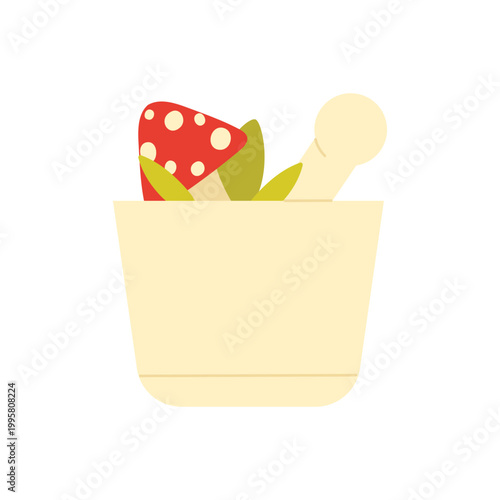 Poisonous magic mushrooms. Witchcraft attributes, magickal occult ritual cartoon vector illustration