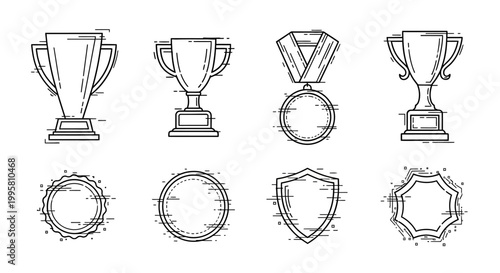 Collection of trophy and award icons.