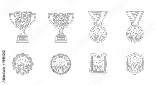 Collection of various award icons and medals.