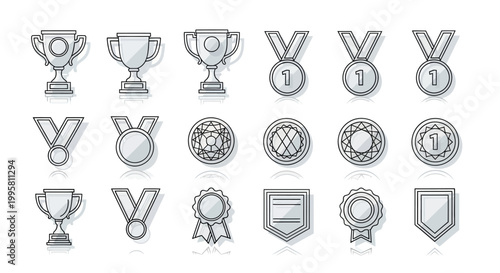 Collection of various award icons and medals.