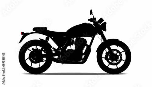 Black silhouette of motorcycle.
