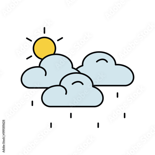 Cloudy icon with white background vector stock illustration