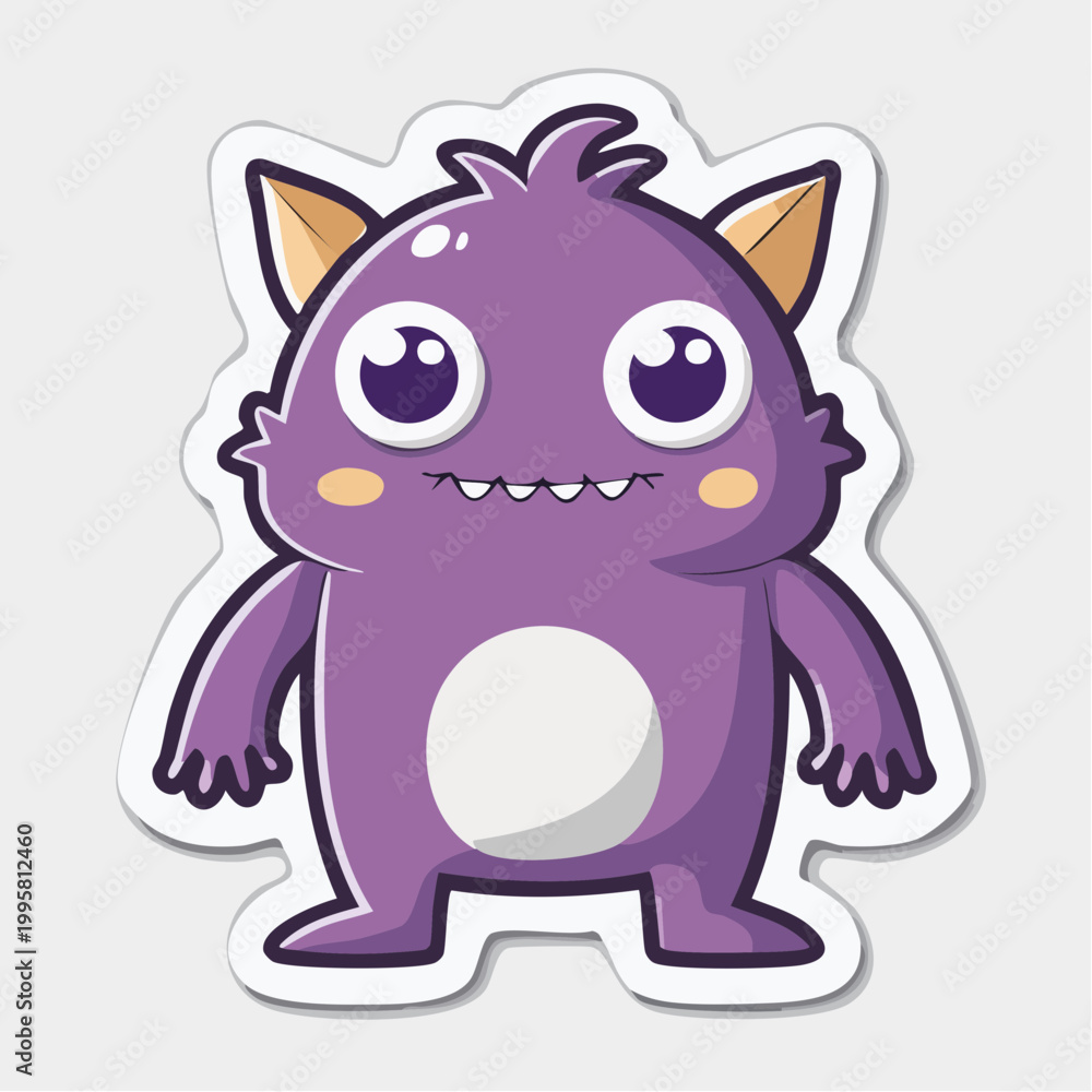 Fototapeta premium Cute Purple Monster Character