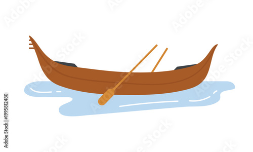 Venice gondola boat. Old italian boat rowing on grand canal, tourists transport cartoon vector illustration