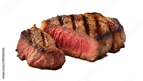 Fotografía Grilled Ribeye Steak with Charred Grill Marks and Juicy Interior