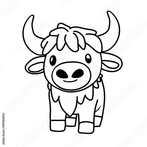 Vector illustration of a yak.