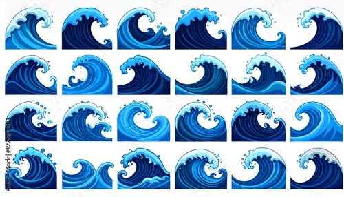 Collection of Various Ocean Wave Images.
