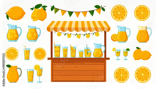 Fresh Orange Juice Cart Stand.