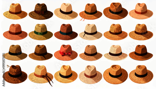 Variety of different fedora hats.