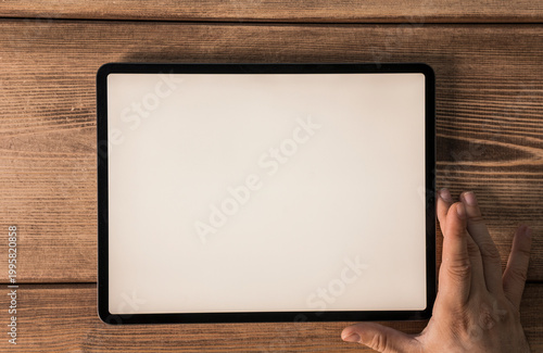 Close-up of a tablet with a...