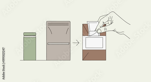 A hand recycles paper in a recycling box next to a trash can