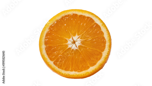 Juicy ripe orange half slice with segments and pulp
