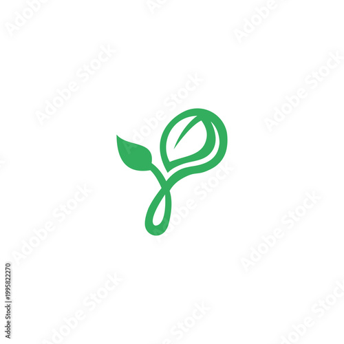 Letter P leaf plant tree vector logo
