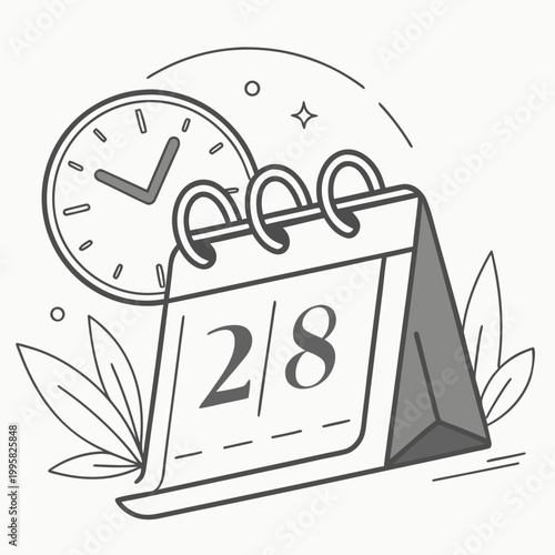 Calendar and wall clock concept for scheduling and deadlines with calendar