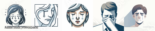 Foto Vector of crying person