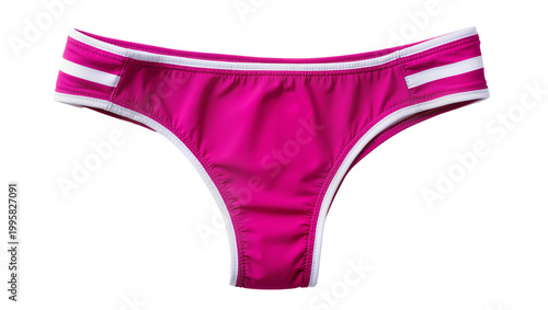 Konstfotografi Magenta Swim Briefs with White Trim and Elastic Waistband