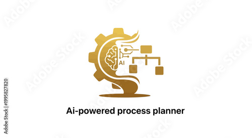 Intricate AI-Powered Process Planner Logo Depicting Innovation and Technology.