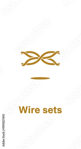 Intricate Golden Wire Sets Intertwined in Elegant Design.