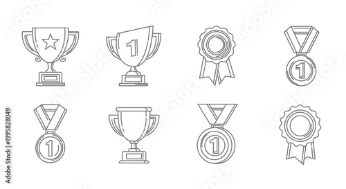 Collection of various award icons and medals.