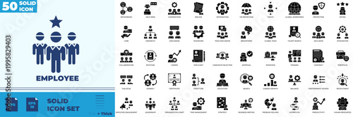 Employee Solid Editable Icons set