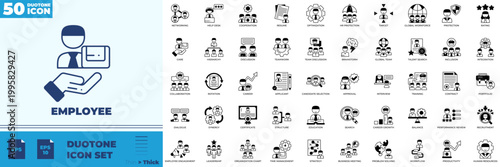 Employee Duotone Editable Icons set
